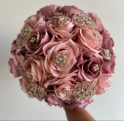 Quinceañera Bouquet in Dusty Blush and Mauve