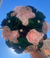 Quinceañera Bouquet in Emerald Green Blush Pink Black
