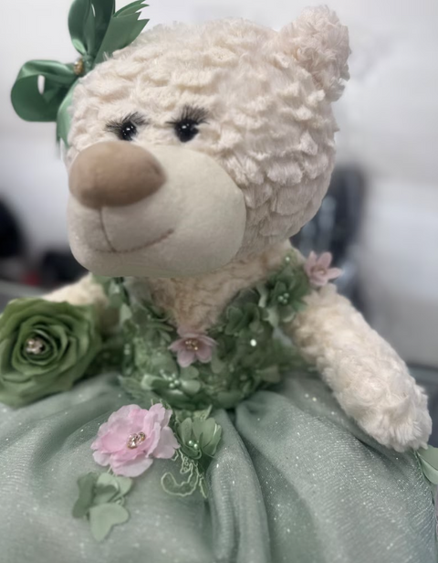 Sage and Blush Quinceañera Teddy Bear