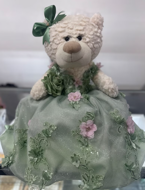 Sage and Blush Quinceañera Teddy Bear
