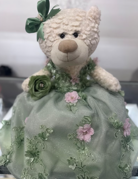 Sage and Blush Quinceañera Teddy Bear