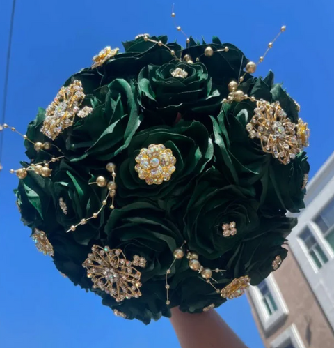 Quinceañera Emerald Green Bouquet