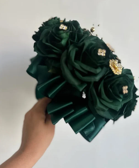 Quinceañera Emerald Green Bouquet
