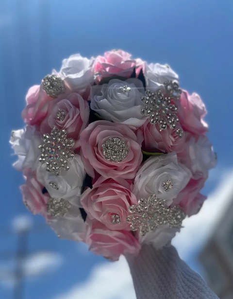 Quinceañera Light Pink and White Bouquet
