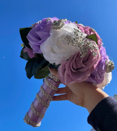 Quinceañera Lilac Lavender White Bouquet