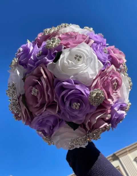 Quinceañera Lilac Lavender White Bouquet