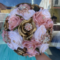 Quinceañera Bouquet in Blush Ivory and Gold