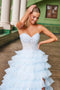 Nox Anabel R1688 Strapless A-Line Gown with Tiered Ruffles and Slit