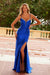 Nox Anabel R1689 Sleek Satin Fitted Corset Gown with Slit