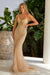 Nox Anabel R1715 Dazzling Embellished V-Neck Gown with Lace-Up Back