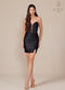 Strapless Embroidered Short Dress with Slit by Nox Anabel R922"