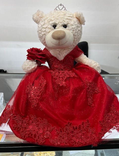 Red Quinceañera Teddy Bear