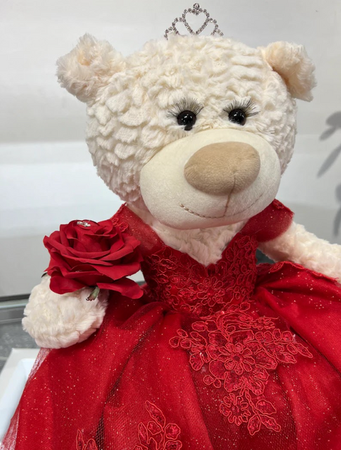 Red Quinceañera Teddy Bear