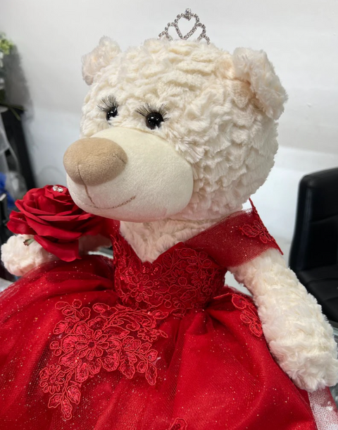 Red Quinceañera Teddy Bear