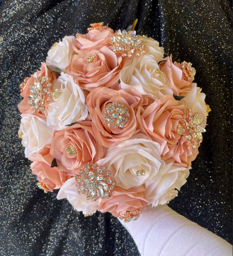 Rose Gold Bouquet for Quinceañera