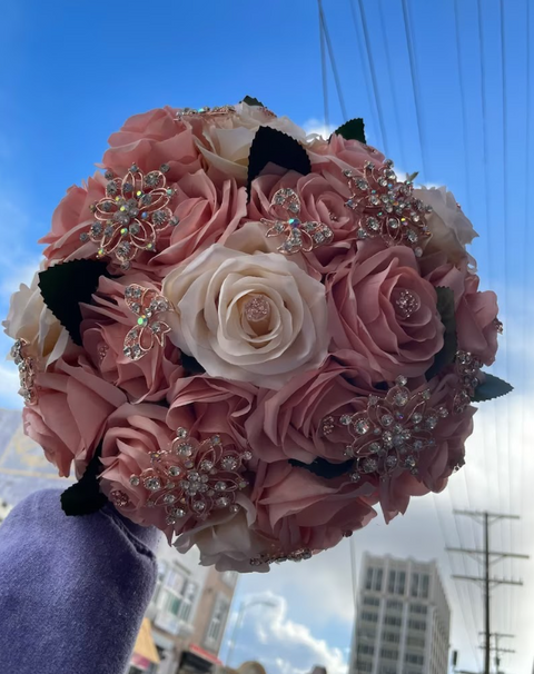 Rose Gold Bouquet for Quinceañera