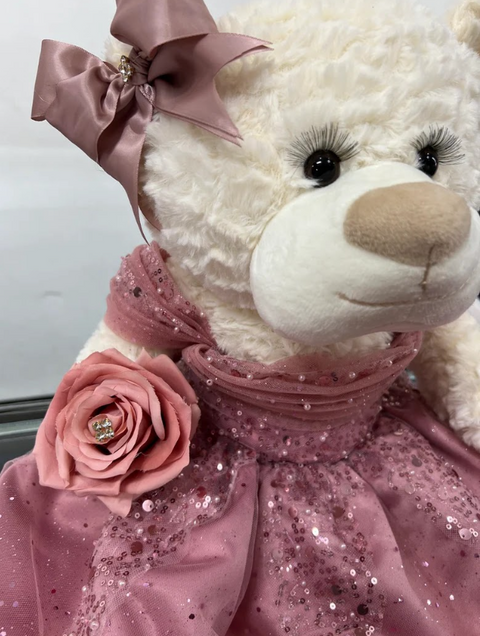 Rose Mauve Quinceañera Teddy Bear
