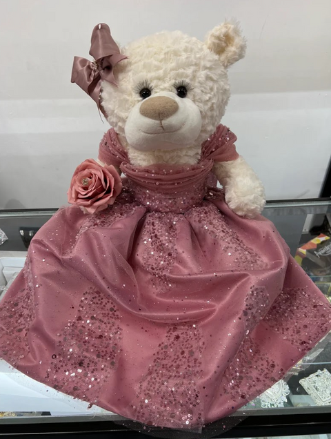 Rose Mauve Quinceañera Teddy Bear