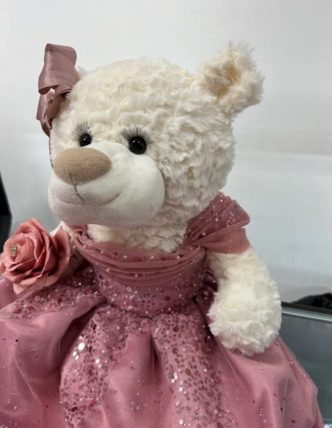 Rose Mauve Quinceañera Teddy Bear