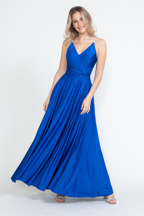 A Line Formal Slit Long Prom Dress Lenovia 5275