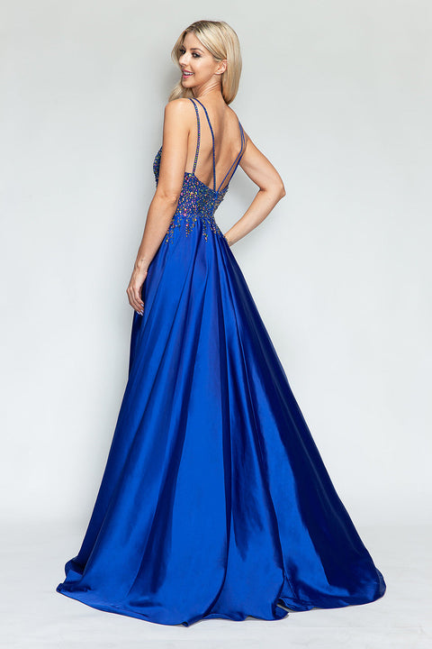 Slit Prom Long Formal Dress Lenovia 8331