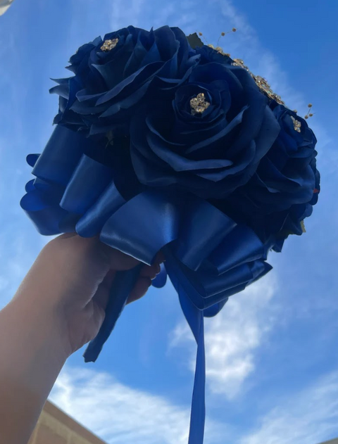 Royal Blue Bouquet for Quinceañera