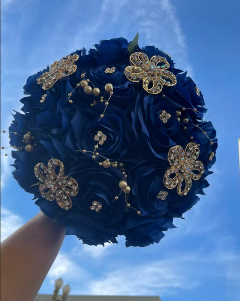 Royal Blue Bouquet for Quinceañera