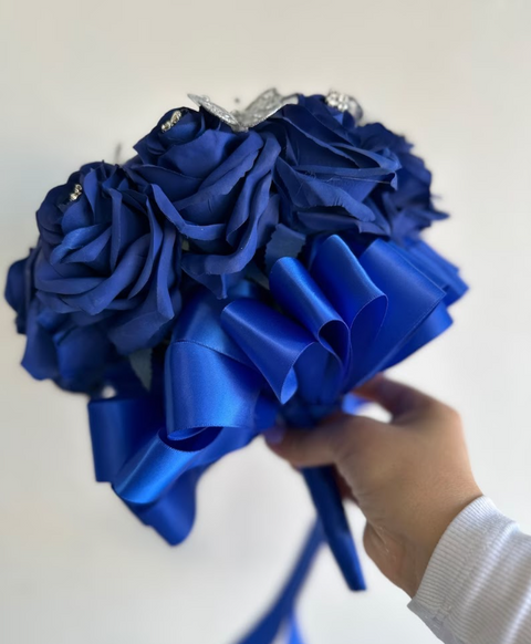 Royal Blue with Butterflies Bouquet for Quinceañera