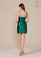 Sleeveless Satin Short Dress with Slit by Nox Anabel S923