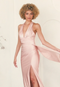 Amelia Couture 3040 Fitted Halter Satin Gown with Slit