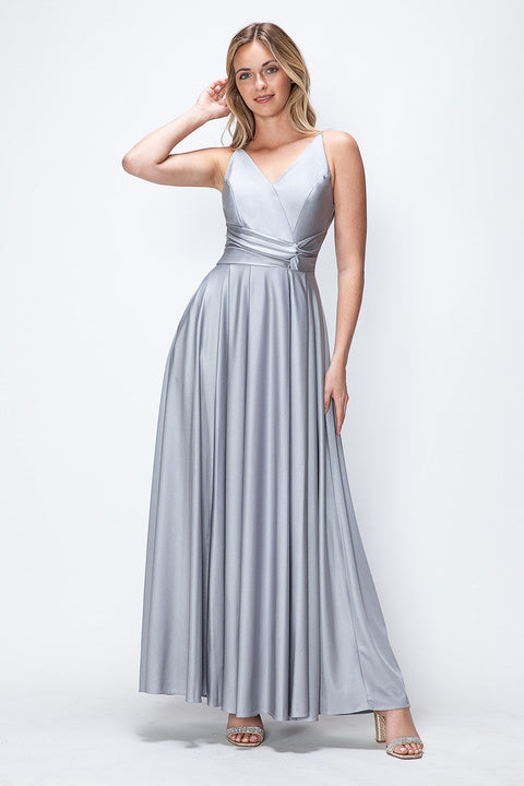 A Line Formal Slit Long Prom Dress Lenovia 5275