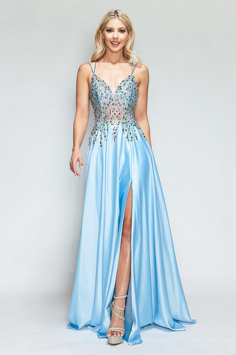 Slit Prom Long Formal Dress Lenovia 8331