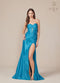 Nox Anabel T1489 Chic Satin Strapless Fitted Gown with Slit
