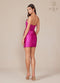 Strapless Short Dress with Appliqué Details and a Slit by Nox Anabel T870