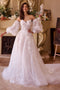 Ladivine WL018 Strapless Puff Sleeve Bridal Gown