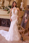 Ladivine WL019 Lace Halter Neck Mermaid Wedding Gown