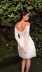 Ladivine WL021 Lace Long-Sleeve Short Bridal Dress