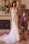 Ladivine WL044 Lace Strapless Bridal Gown with Overskirt and Lace-Up Back