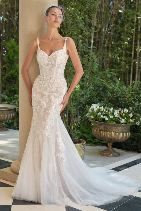 Ladivine 15735 Off-Shoulder Corset Ball Gown with Dramatic Silhouette