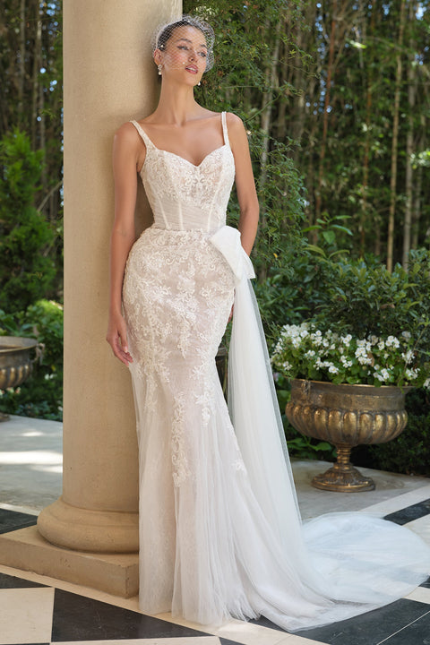 Ladivine 15735 Off-Shoulder Corset Ball Gown with Dramatic Silhouette