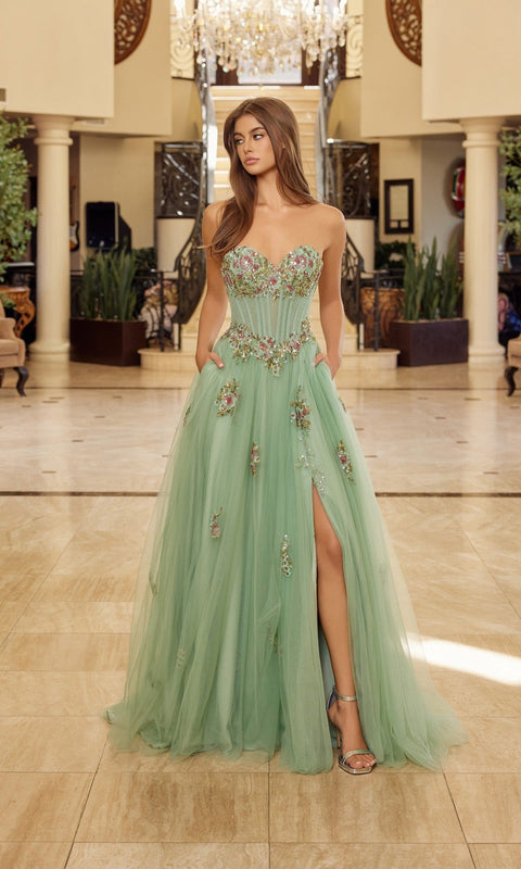 Nox Anabel Y1803 Long Prom Gown with Elegant Silhouette