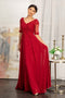 Elizabeth K GL1982 Mid-Sleeve Chiffon Gown with Appliquéd