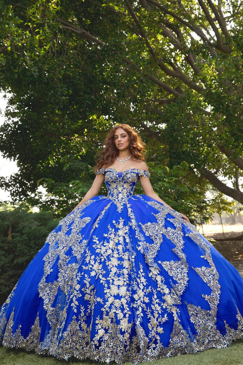 Bella Princess PQ1055 applique off shoulder corset ball gown by petite adele pq1055 — image 7.0