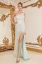 Nox Anabel One Shoulder Gown with Applique and Sequin Detailing D115