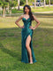 Nox Anabel Fitted Beaded Bustier Satin Gown E1044