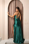 Nox Anabel Fitted Beaded Bustier Satin Gown E1044