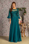 GLS Gloria GL3434 3/4 Sleeve A-Line Gown in Beaded Chiffon