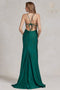 Nox Anabel Fitted Deep V-Neck Gown with Beaded Details E1206