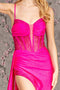 GLS Gloria GL3260 Beaded Glitter Jersey Corset Gown with Slit