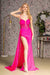 GLS Gloria GL3260 Beaded Glitter Jersey Corset Gown with Slit